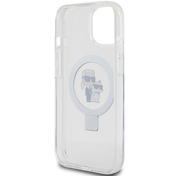 Karl Lagerfeld Ring Stand Karl&amp;Choupette MagSafe case for iPhone 14 / 15 / 13 - white - Apple Cases - Cases - Techbox