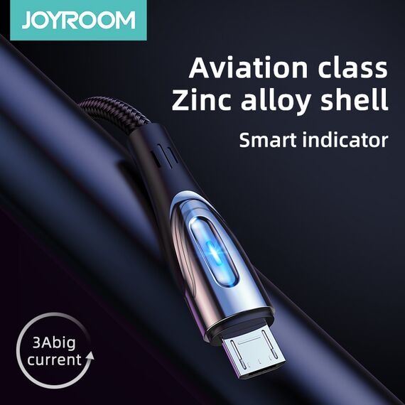 USB-A - micro USB cable Joyroom S-M411 3A 1.2m with charging indicator - black - Cables & Adapters - Cables & Accessories - Techbox