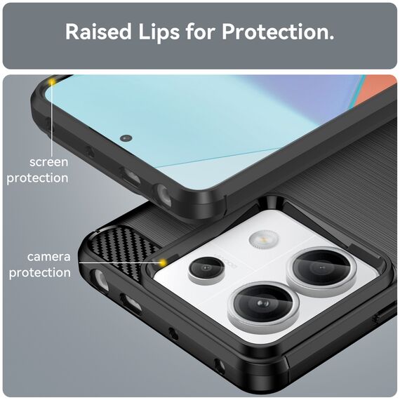 Carbon Case for Xiaomi Redmi Note 13 Pro - black | Techbox