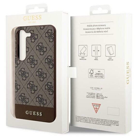 Guess 4G Stripe Collection case for Samsung Galaxy S24+ - brown - Samsung Cases - Cases - Techbox