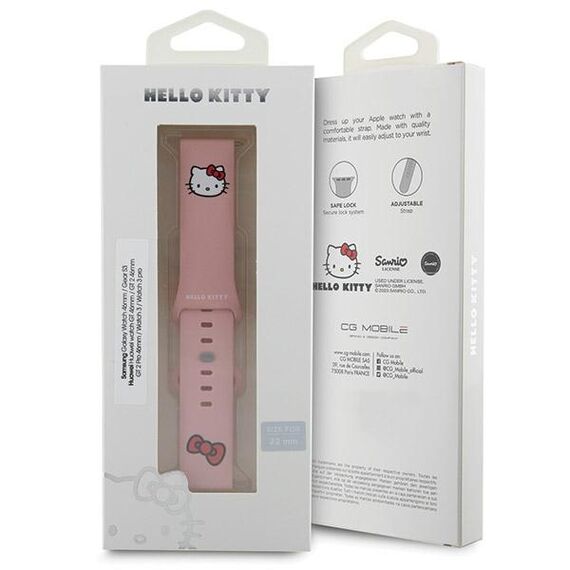 Hello Kitty Silicone Kitty Head strap universal 22mm - pink