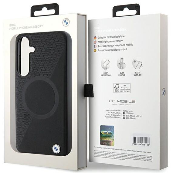BMW BMHMS24S23RTPK S24 S921 black/black hardcase Signature Leather Half Textured &amp; Circle MagSafe