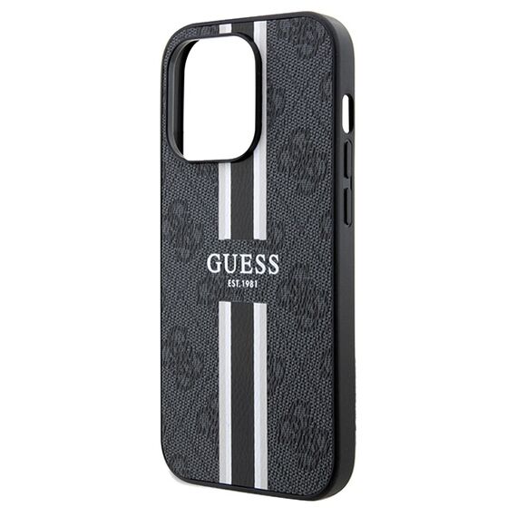 Guess 4G Printed Stripes MagSafe case for iPhone 15 Pro Max - black | Techbox