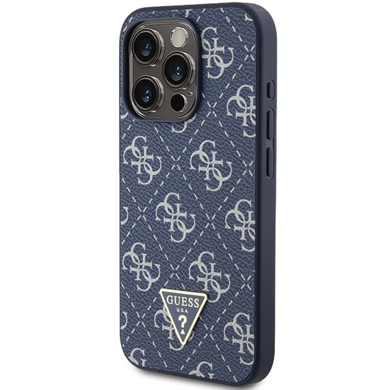 Guess 4G Triangle Metal Logo case for iPhone 15 Pro - blue - Apple Cases - Cases - Techbox