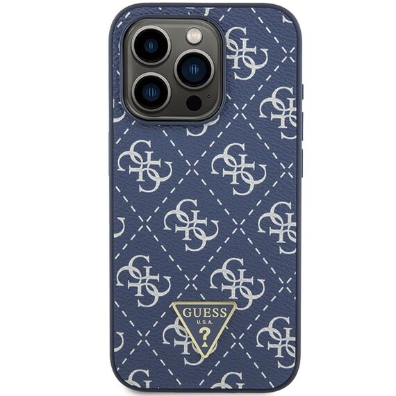 Guess 4G Triangle Metal Logo case for iPhone 15 Pro - blue - Apple Cases - Cases - Techbox