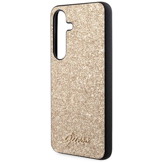 Guess Glitter Script case for Samsung Galaxy S24 - gold | Techbox