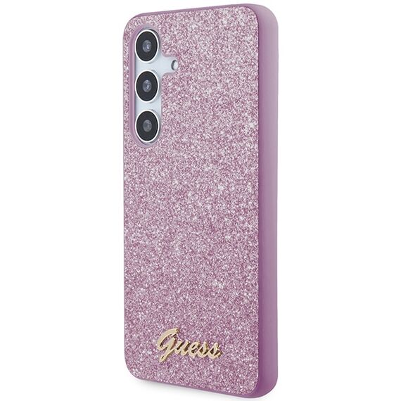 Guess Glitter Script case for Samsung Galaxy S24 - purple | Techbox