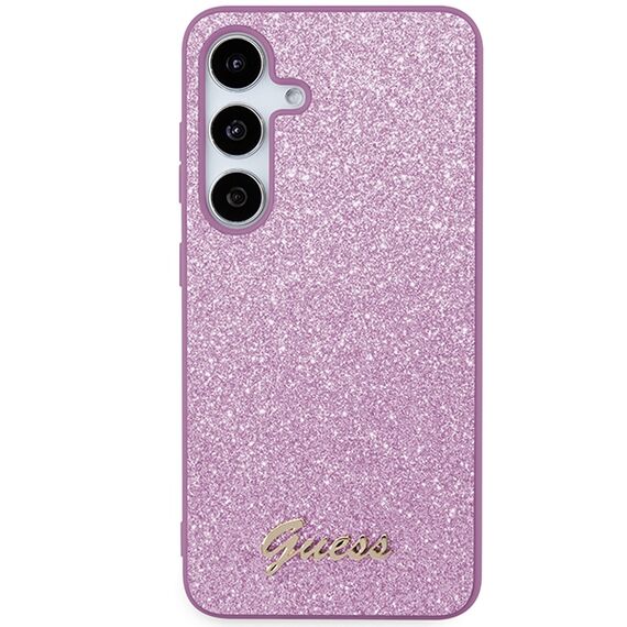 Guess Glitter Script case for Samsung Galaxy S24 - purple | Techbox