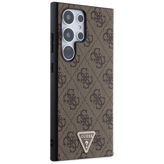Guess Grip Stand 4G Triangle Strass Case for Samsung Galaxy S24 Ultra - Brown - Uncategorized Cases (2) - Cases - Techbox