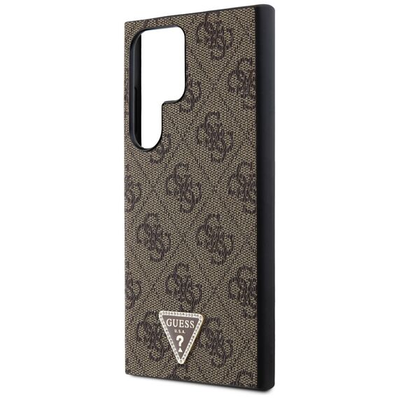 Guess Grip Stand 4G Triangle Strass Case for Samsung Galaxy S24 Ultra - Brown - Uncategorized Cases (2) - Cases - Techbox
