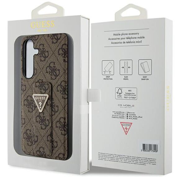 Guess GUHCS24SPGS4TDW S24 S921 brown/brown hardcase Grip Stand 4G Triangle Strass