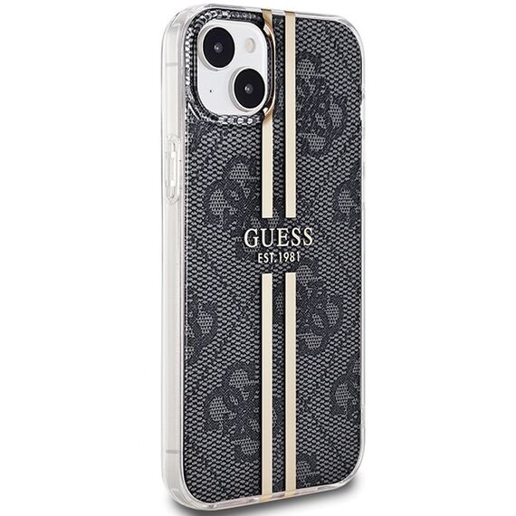 Guess IML 4G Gold Stripe case for iPhone 15 Plus / 14 Plus - black - Apple Cases - Cases - Techbox