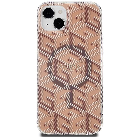 Guess IML GCube MagSafe case for iPhone 15 Plus / 14 Plus - brown - Apple Cases - Cases - Techbox