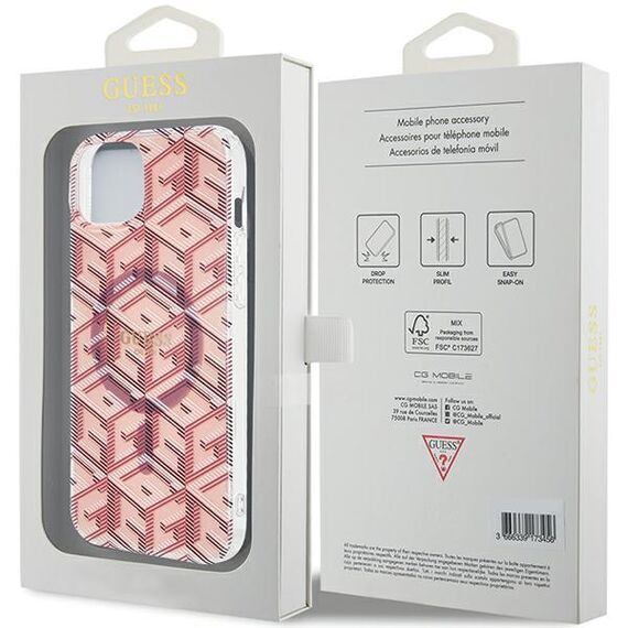 Guess IML GCube MagSafe case for iPhone 15 Plus / 14 Plus - pink - Apple Cases - Cases - Techbox