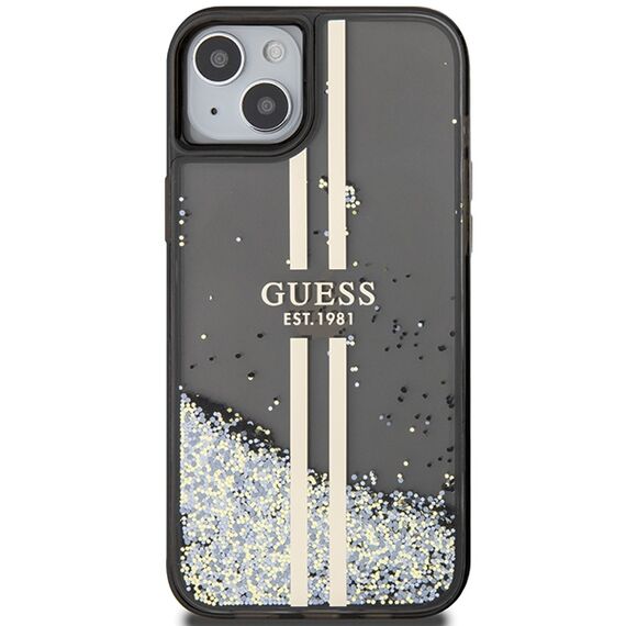 Guess Liquid Glitter Gold Stripes case for iPhone 15 Plus / 14 Plus - black - Apple Cases - Cases - Techbox