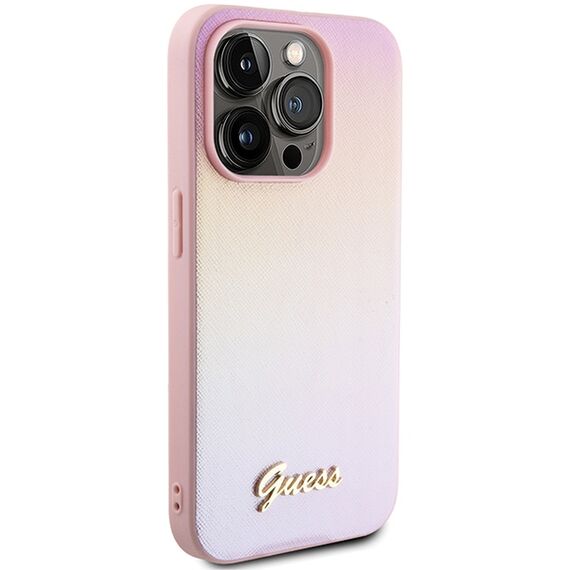 Guess Saffiano Iridescent Script case for iPhone 14 Pro Max - pink - Apple Cases - Cases - Techbox