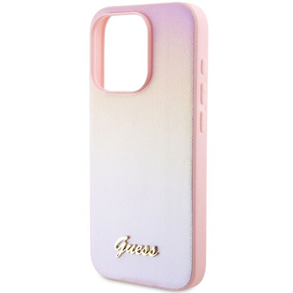 Guess Saffiano Iridescent Script case for iPhone 14 Pro Max - pink - Apple Cases - Cases - Techbox