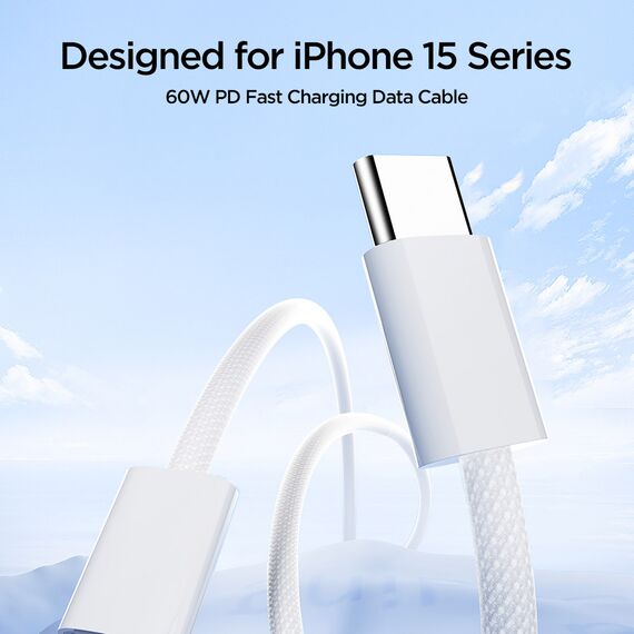 Joyroom Ben Series S-A45 USB-C / USB-C 60W Cable 1m - White - Cables & Adapters - Cables & Accessories - Techbox