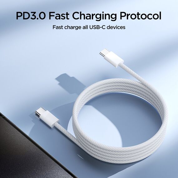 Joyroom Ben Series S-A45 USB-C / USB-C 60W Cable 1m - White - Cables & Adapters - Cables & Accessories - Techbox