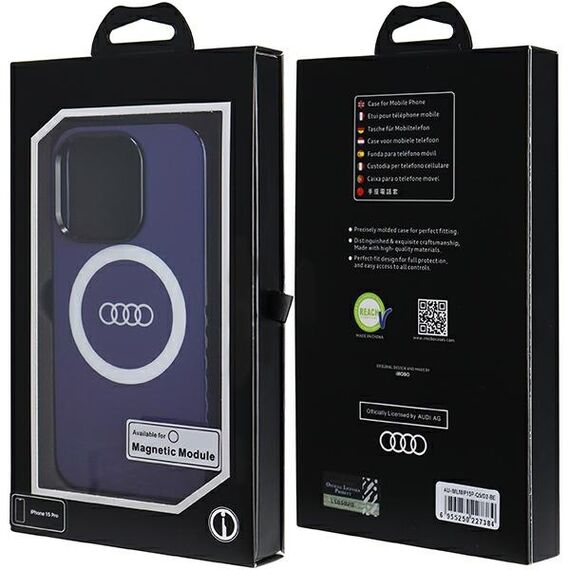 Audi IML Big Logo MagSafe case for iPhone 15 Pro - blue - Apple Cases - Cases - Techbox