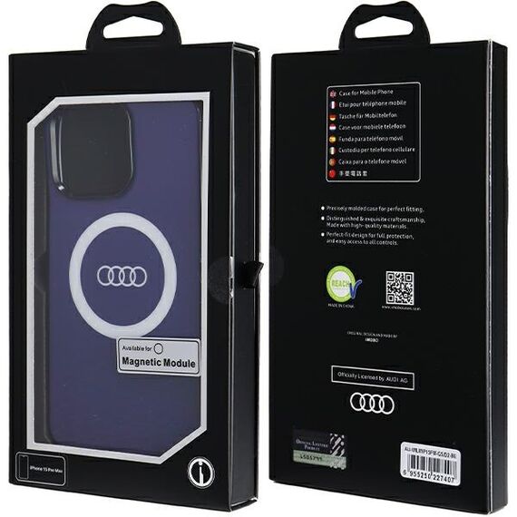 Audi IML Big Logo MagSafe case for iPhone 15 Pro Max - blue - Apple Cases - Cases - Techbox