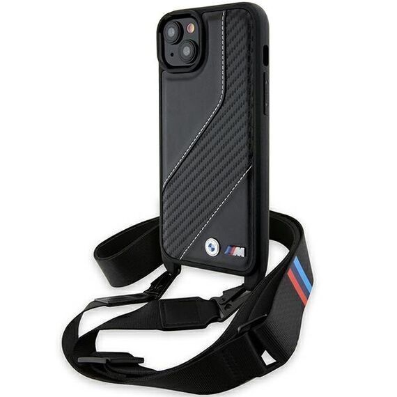 BMW M Edition Carbon Stripe &amp; Strap case for iPhone 15 / 14 / 13 - black | Techbox