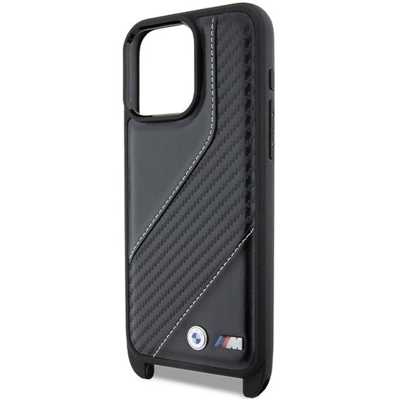BMW M Edition Carbon Stripe &amp; Strap case for iPhone 15 Pro Max - black | Techbox