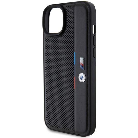 BMW Perforated Tricolor Line case for iPhone 15 Plus / 14 Plus - black | Techbox
