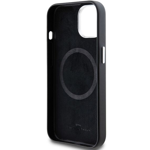 BMW Signature Wrapped Metal MagSafe case for iPhone 15 Plus / 14 Plus - black - Apple Cases - Cases - Techbox