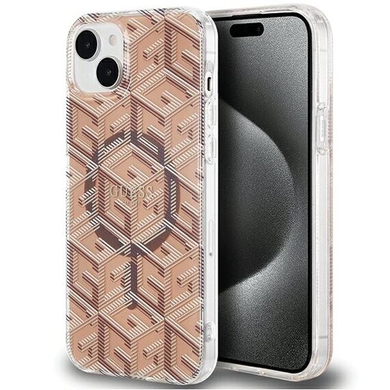 Guess IML GCube MagSafe case for iPhone 15 / 14 / 13 - brown | Techbox