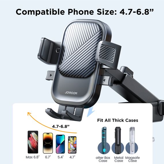 Joyroom JR-OK6 car phone holder on the dashboard - black - Smartphone Holders - Smartphones - Techbox