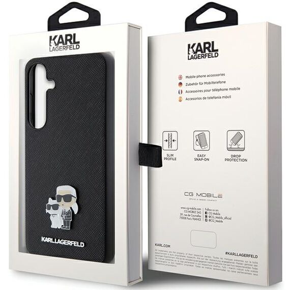 Karl Lagerfeld KLHCS24MPSAKCMPK S24+ S926 hardcase black/black Saffiano Karl &amp; Choupette Metal Pin | Techbox