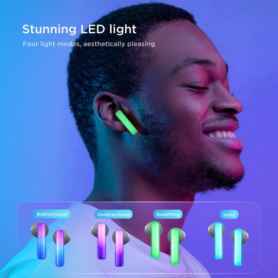 TWS Joyroom JR-TC1 IceLens Series wireless headphones with LED lights - black - Headsets - Speakers & Headphones - Techbox