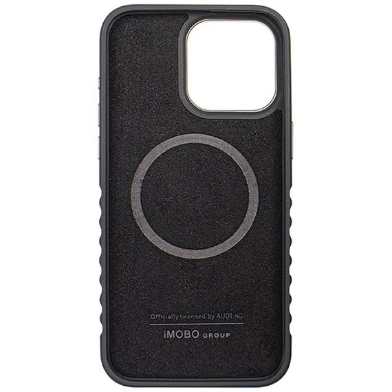 Audi Genuine Leather case with MagSafe for iPhone 15 Pro - black and red | Techbox