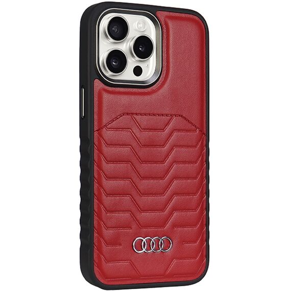 Audi Synthetic Leather case with MagSafe for iPhone 14 Pro Max - red | Techbox
