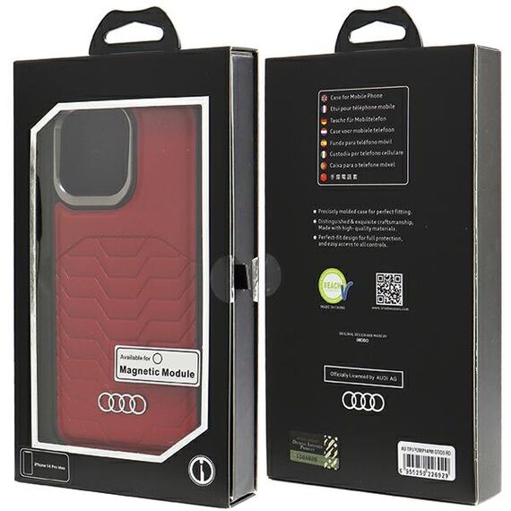Audi Synthetic Leather case with MagSafe for iPhone 14 Pro Max - red | Techbox