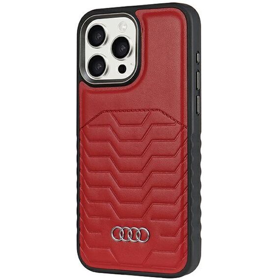 Audi Synthetic Leather case with MagSafe for iPhone 14 Pro - red | Techbox