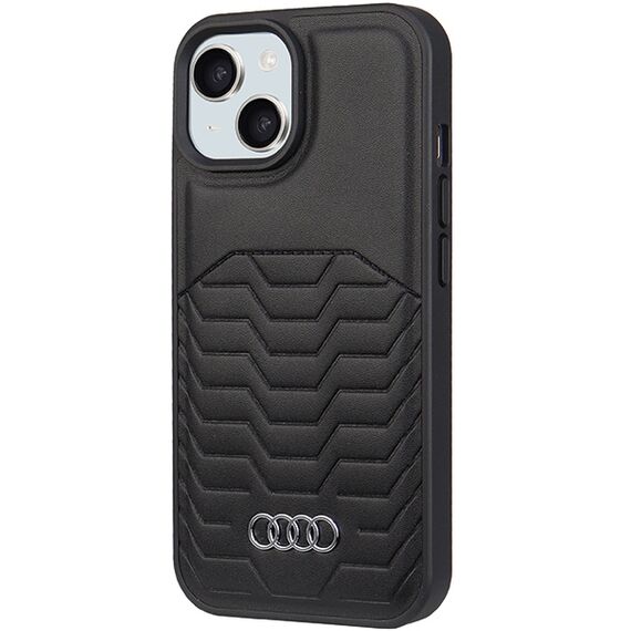 Audi Synthetic Leather Case with MagSafe for iPhone 15/14/13 - Black | Techbox