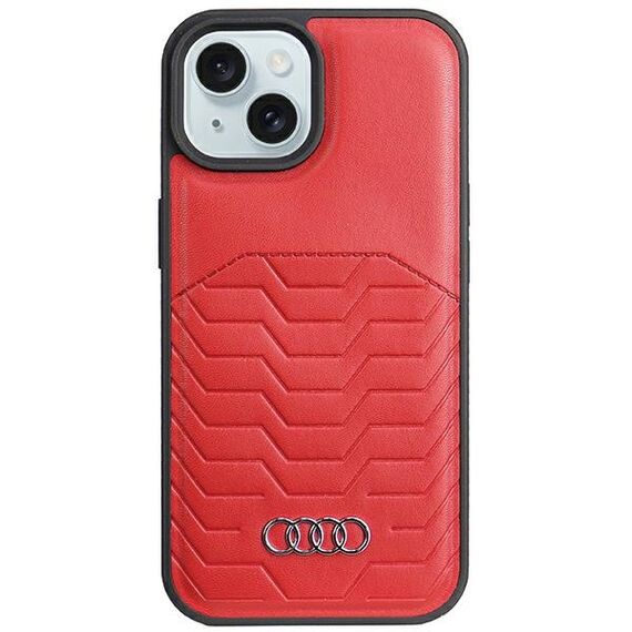 Audi Synthetic Leather case with MagSafe for iPhone 15 / 14 / 13 - red | Techbox