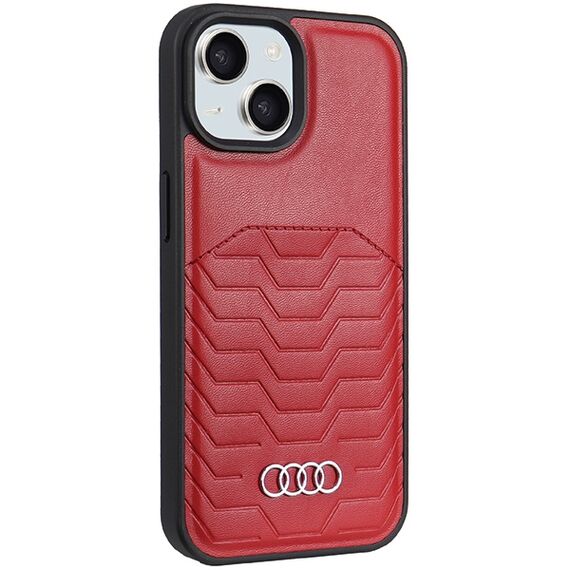 Audi Synthetic Leather case with MagSafe for iPhone 15 / 14 / 13 - red | Techbox