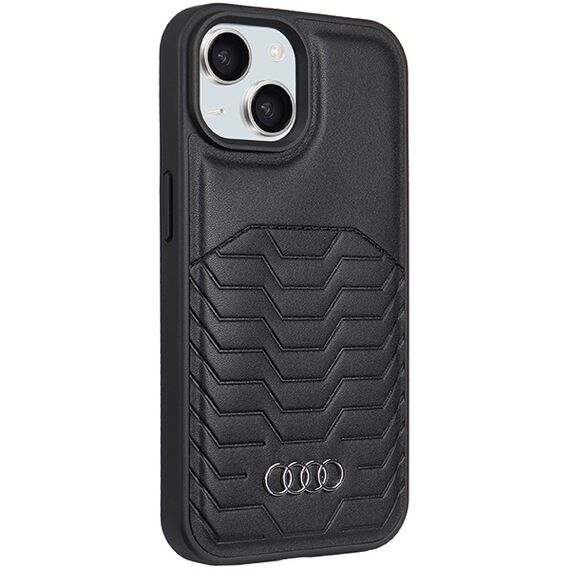 Audi Synthetic Leather Case with MagSafe for iPhone 15 Plus / 14 Plus - Black | Techbox