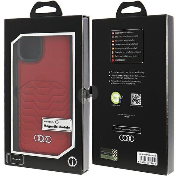 Audi Synthetic Leather Case with MagSafe for iPhone 15 Plus / 14 Plus - Red | Techbox