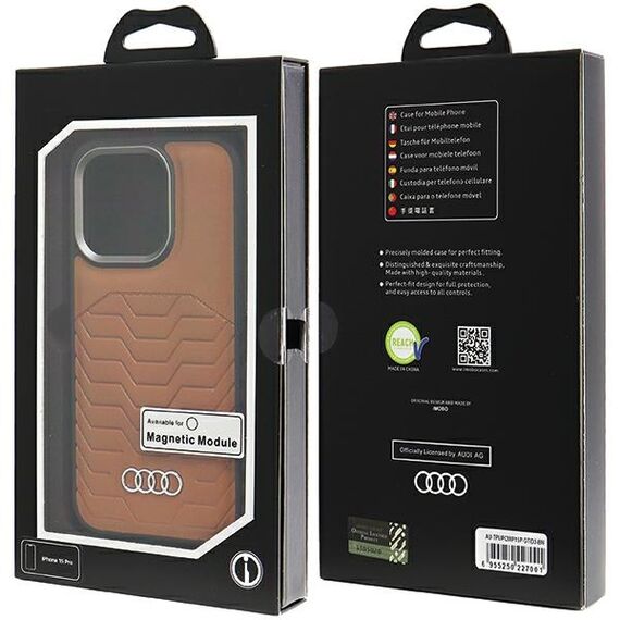 Audi Synthetic Leather case with MagSafe for iPhone 15 Pro - brown | Techbox