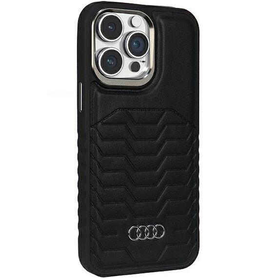 Audi Synthetic Leather case with MagSafe for iPhone 15 Pro Max - black | Techbox