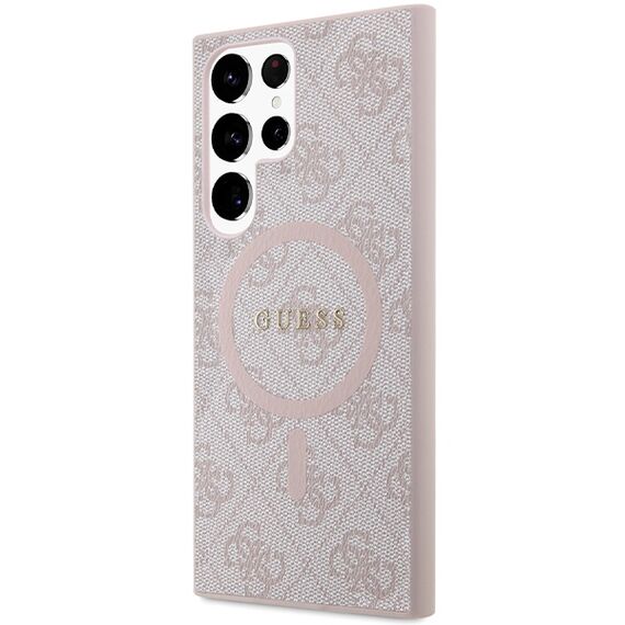 Guess 4G Collection Leather Metal Logo MagSafe Case for Samsung Galaxy S24 Ultra - Pink - Uncategorized Cases (2) - Cases - Techbox