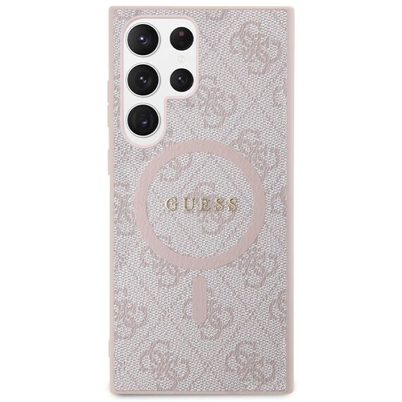 Guess 4G Collection Leather Metal Logo MagSafe Case for Samsung Galaxy S24 Ultra - Pink - Uncategorized Cases (2) - Cases - Techbox