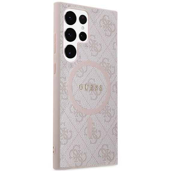 Guess 4G Collection Leather Metal Logo MagSafe Case for Samsung Galaxy S24 Ultra - Pink - Uncategorized Cases (2) - Cases - Techbox
