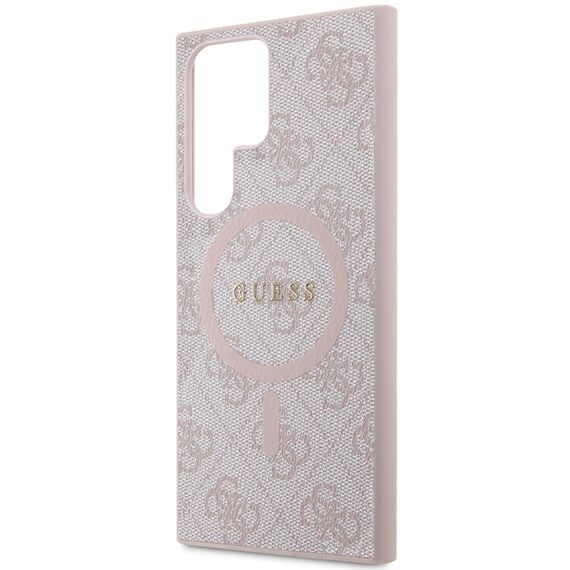 Guess 4G Collection Leather Metal Logo MagSafe Case for Samsung Galaxy S24 Ultra - Pink - Uncategorized Cases (2) - Cases - Techbox