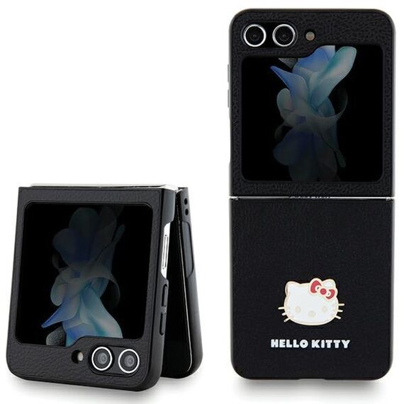 Hello Kitty Metal Logo Kitty Head case for Samsung Galaxy Z Flip 5 - black - Samsung Cases - Cases - Techbox