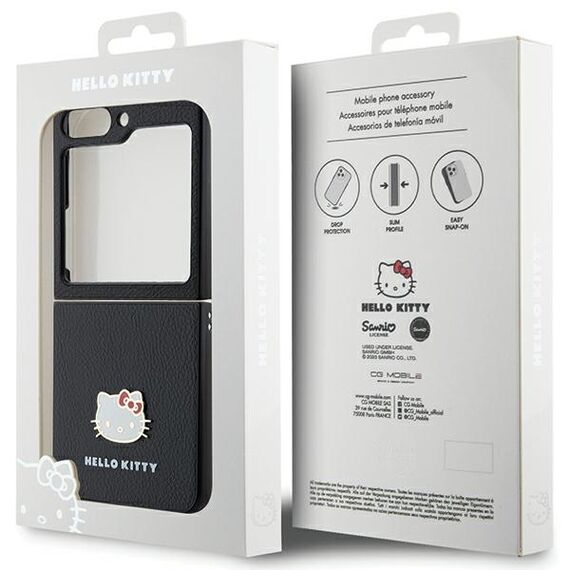 Hello Kitty Metal Logo Kitty Head case for Samsung Galaxy Z Flip 5 - black - Samsung Cases - Cases - Techbox